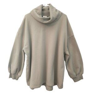 Ava & Viv Women's Tunic Sweatshirt Balloon Sleeves Cowl Neck Pale Green - 2X NWT